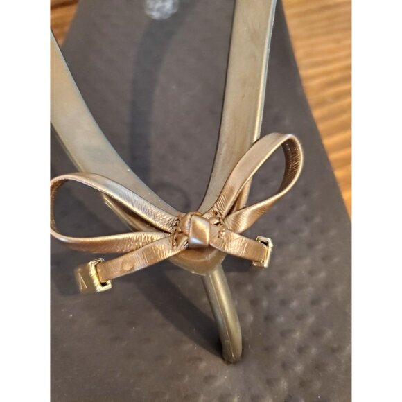 Vionic Beach Womens Flip-Flops Metallic Gold Bow Strap Size 9.5 Brown Sandals - Picture 8 of 9
